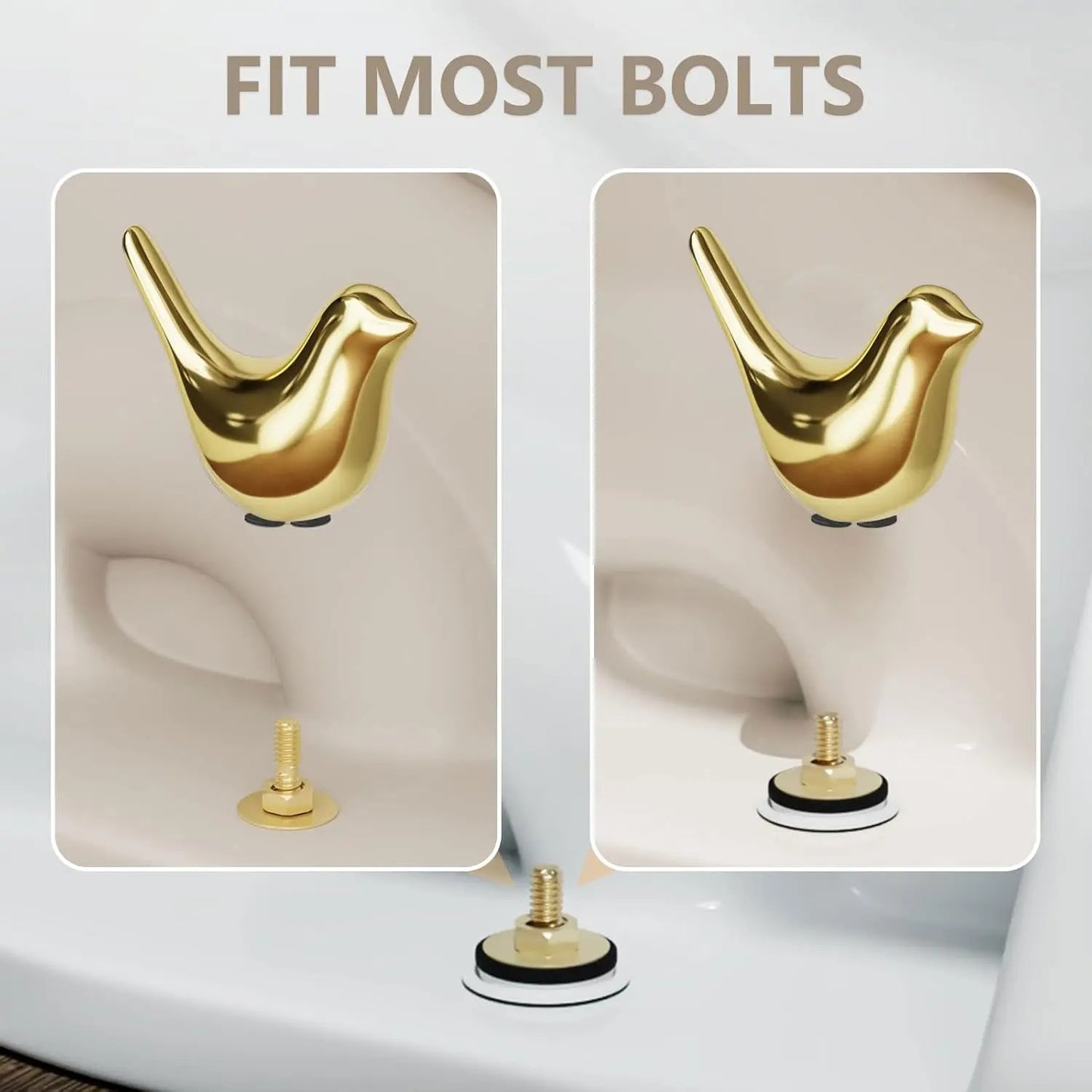💰🔥Buy 1 Get 1 Free🎁2 Pcs Ceramic Bird Toilet Floor Bolt Caps,Cute Bird Toilet Screw Caps Decorative-ABB8