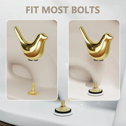 💰🔥Buy 1 Get 1 Free🎁2 Pcs Ceramic Bird Toilet Floor Bolt Caps,Cute Bird Toilet Screw Caps Decorative-ABB8
