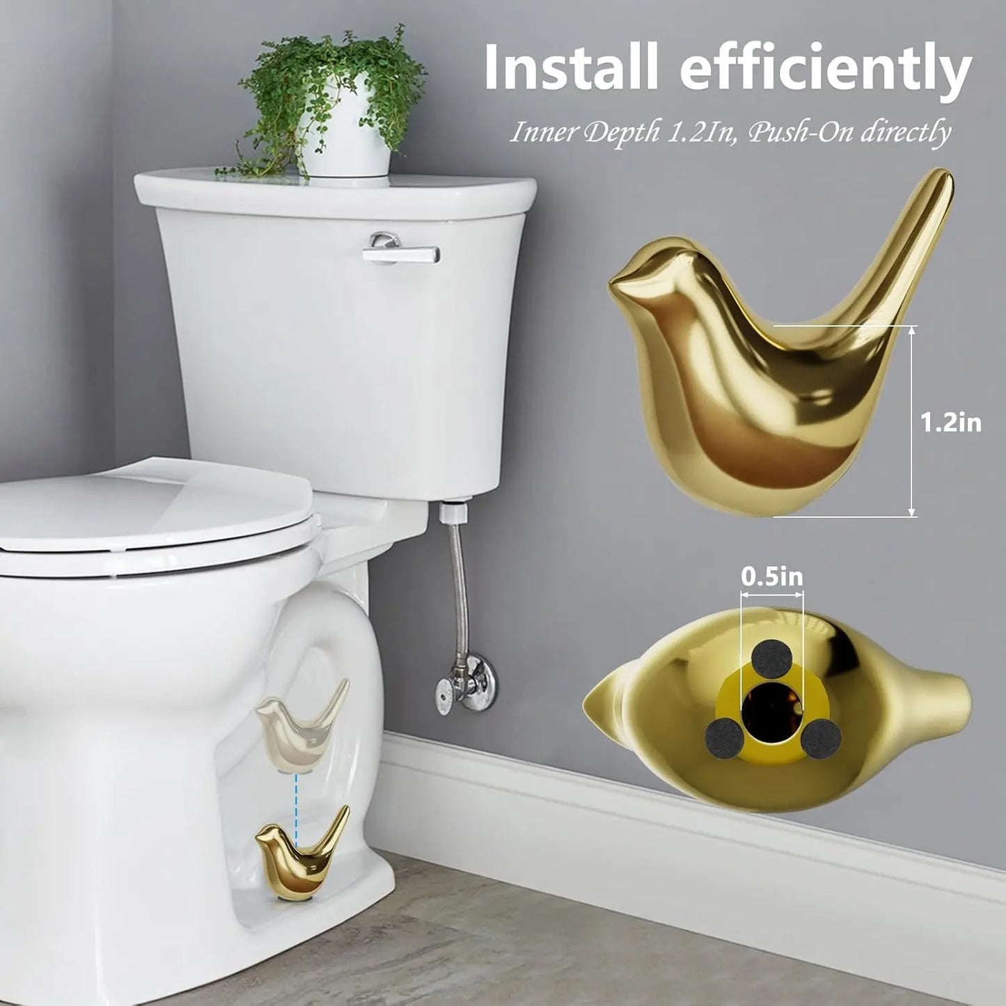 💰🔥Buy 1 Get 1 Free🎁2 Pcs Ceramic Bird Toilet Floor Bolt Caps,Cute Bird Toilet Screw Caps Decorative-ABB8